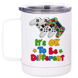 It's Ok To Be Different Autism Awareness Video Gamer  12 oz Stainless Steel Tumbler Cup