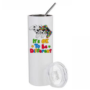 It's Ok To Be Different Autism Awareness Video Gamer  Stainless Steel Tumbler