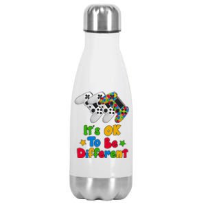 It's Ok To Be Different Autism Awareness Video Gamer  Stainless Steel Insulated Water Bottle