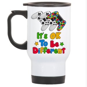 It's Ok To Be Different Autism Awareness Video Gamer  Stainless Steel Travel Mug