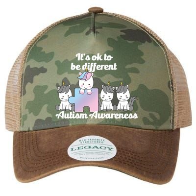 It's Ok To Be Different Autism Unicorn Puzzle Legacy Tie Dye Trucker Hat