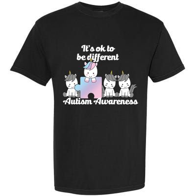 It's Ok To Be Different Autism Unicorn Puzzle Garment-Dyed Heavyweight T-Shirt