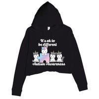 It's Ok To Be Different Autism Unicorn Puzzle Crop Fleece Hoodie