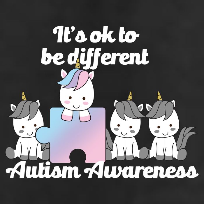 It's Ok To Be Different Autism Unicorn Puzzle Crop Fleece Hoodie