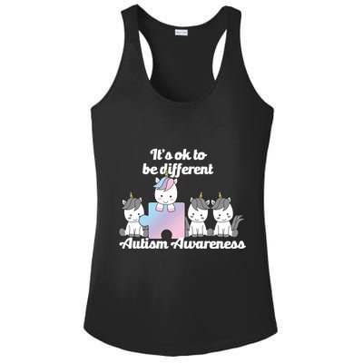 It's Ok To Be Different Autism Unicorn Puzzle Ladies PosiCharge Competitor Racerback Tank