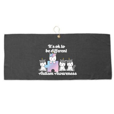 It's Ok To Be Different Autism Unicorn Puzzle Large Microfiber Waffle Golf Towel