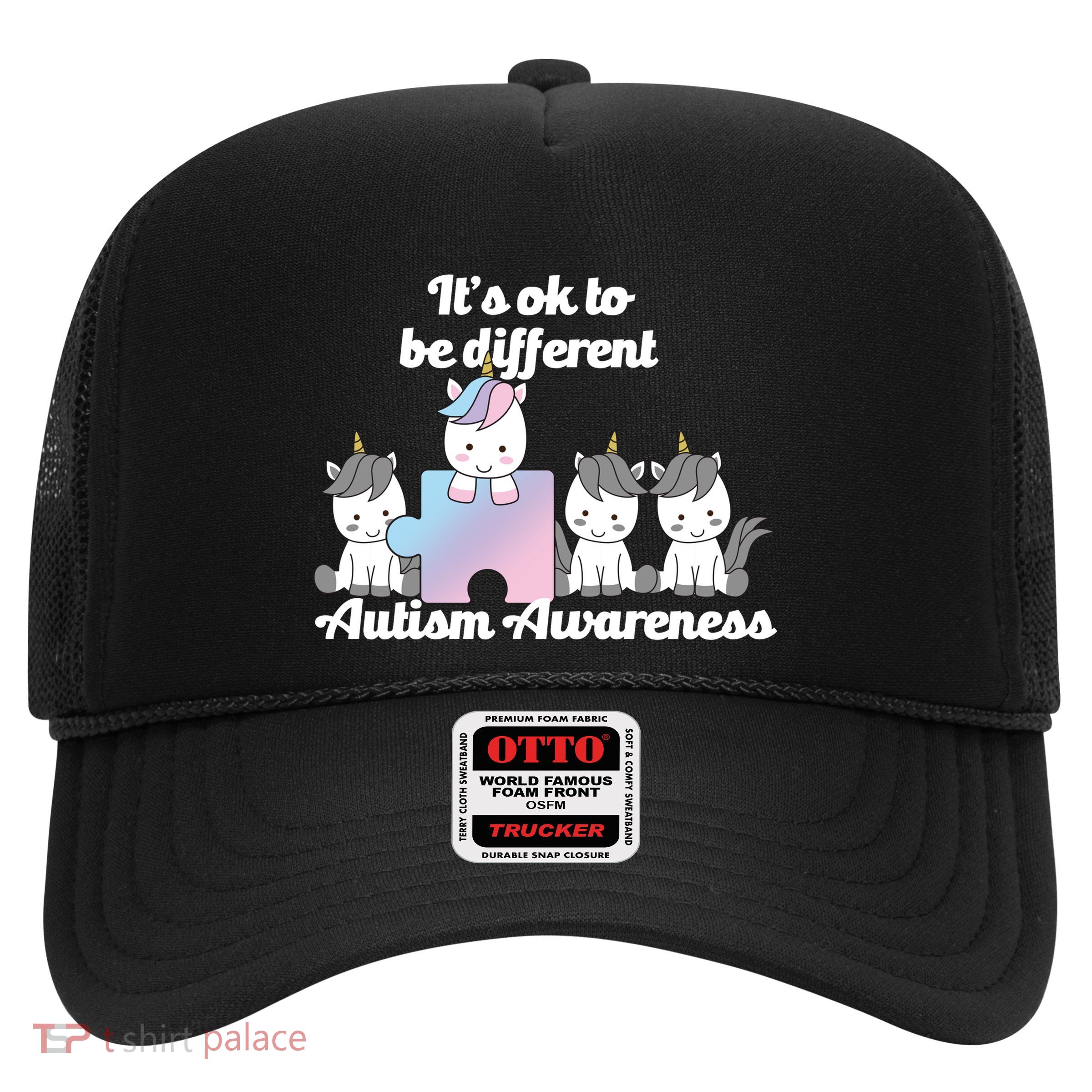 It's Ok To Be Different Autism Unicorn Puzzle Trucker Hat