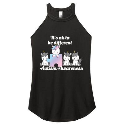 It's Ok To Be Different Autism Unicorn Puzzle Women's Perfect Tri Rocker Tank