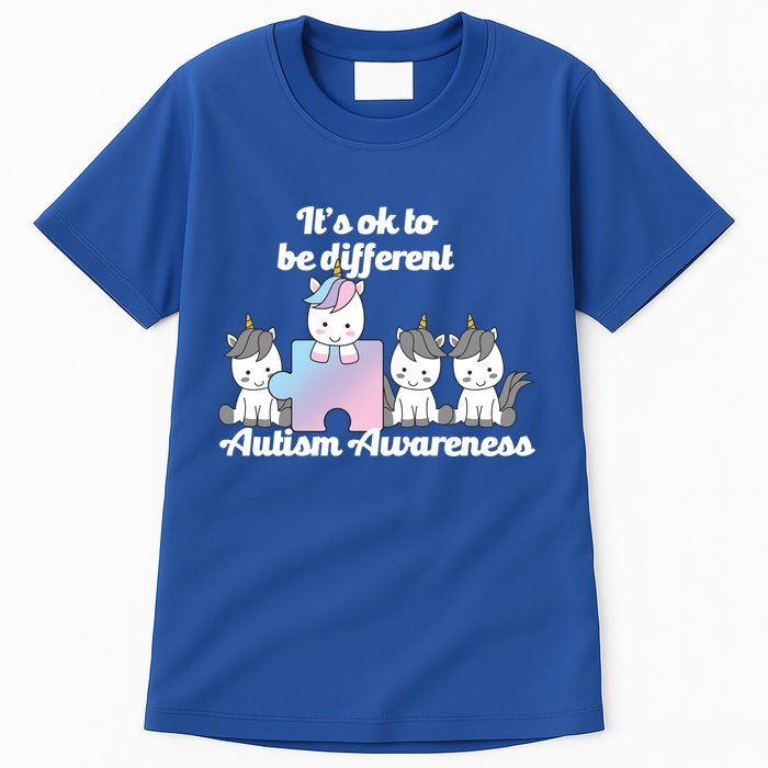 It's Ok To Be Different Autism Unicorn Puzzle Tall T-Shirt