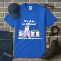 It's Ok To Be Different Autism Unicorn Puzzle Tall T-Shirt