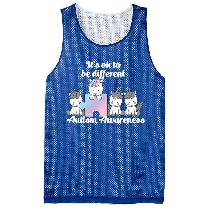 It's Ok To Be Different Autism Unicorn Puzzle Mesh Reversible Basketball Jersey Tank