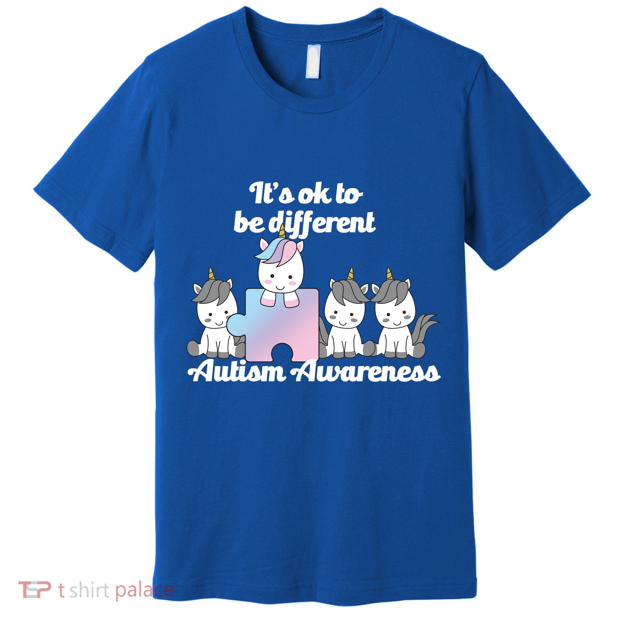 It's Ok To Be Different Autism Unicorn Puzzle Premium T-Shirt