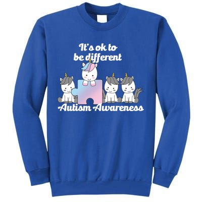 It's Ok To Be Different Autism Unicorn Puzzle Tall Sweatshirt