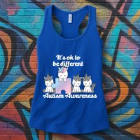 It's Ok To Be Different Autism Unicorn Puzzle Womens Tank Top