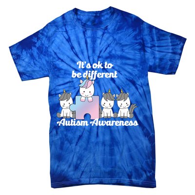 It's Ok To Be Different Autism Unicorn Puzzle Tie-Dye T-Shirt