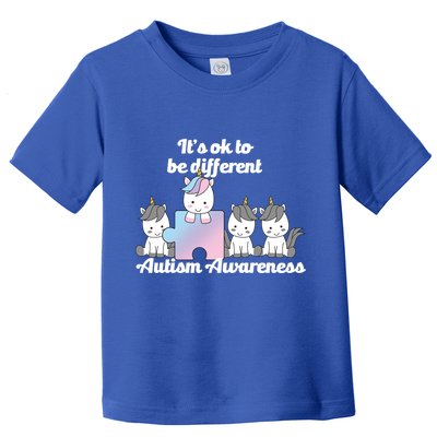 It's Ok To Be Different Autism Unicorn Puzzle Toddler T-Shirt