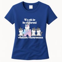 It's Ok To Be Different Autism Unicorn Puzzle Womens T-Shirt