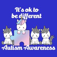 It's Ok To Be Different Autism Unicorn Puzzle Womens T-Shirt