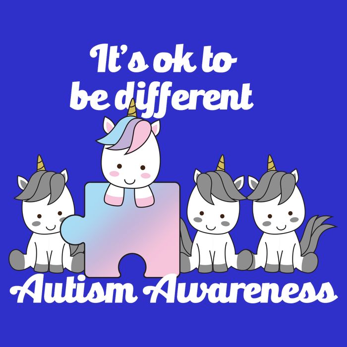 It's Ok To Be Different Autism Unicorn Puzzle Womens T-Shirt
