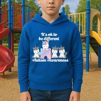 It's Ok To Be Different Autism Unicorn Puzzle Kids Hoodie