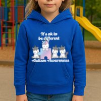 It's Ok To Be Different Autism Unicorn Puzzle Kids Hoodie