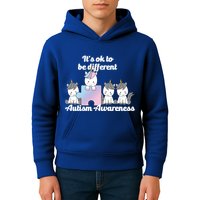 It's Ok To Be Different Autism Unicorn Puzzle Kids Hoodie