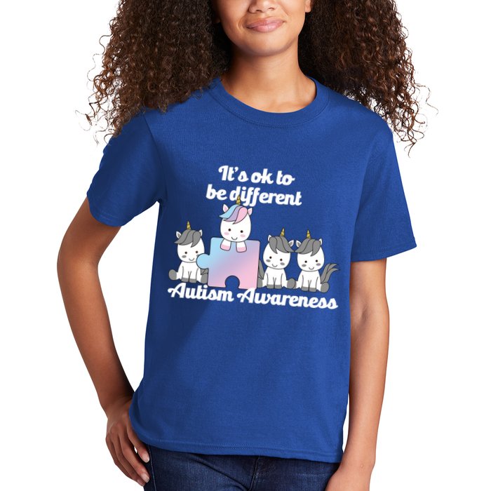 It's Ok To Be Different Autism Unicorn Puzzle Kids T-Shirt