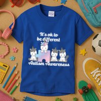 It's Ok To Be Different Autism Unicorn Puzzle Kids T-Shirt