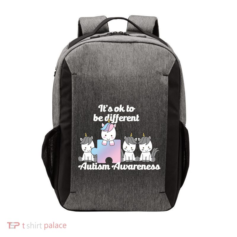 It's Ok To Be Different Autism Unicorn Puzzle Vector Backpack
