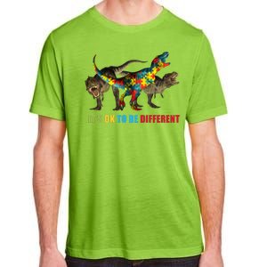 It's Ok To Be Different Dinosaur Autism Awareness Adult ChromaSoft Performance T-Shirt