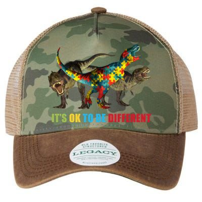It's Ok To Be Different Dinosaur Autism Awareness Legacy Tie Dye Trucker Hat