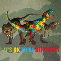 It's Ok To Be Different Dinosaur Autism Awareness Legacy Tie Dye Trucker Hat