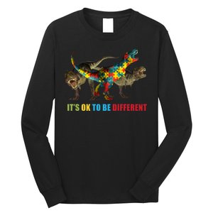 It's Ok To Be Different Dinosaur Autism Awareness Long Sleeve Shirt