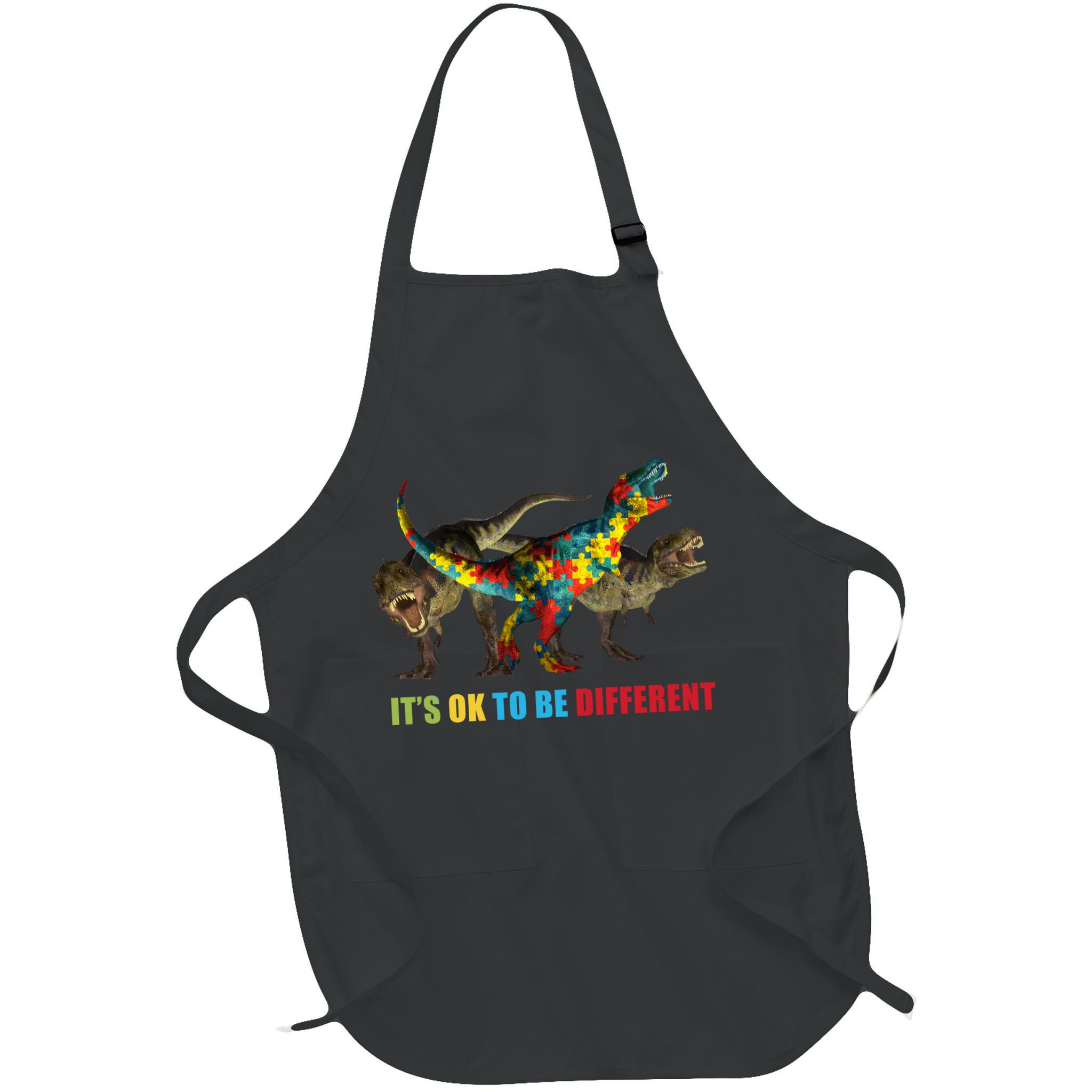 It's Ok To Be Different Dinosaur Autism Awareness Apron