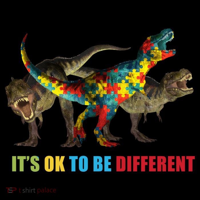 It's Ok To Be Different Dinosaur Autism Awareness Sweatshirt