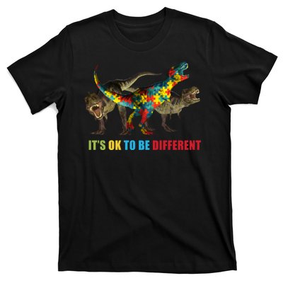 It's Ok To Be Different Dinosaur Autism Awareness T-Shirt