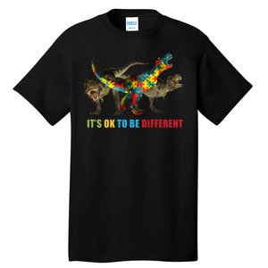 It's Ok To Be Different Dinosaur Autism Awareness Tall T-Shirt