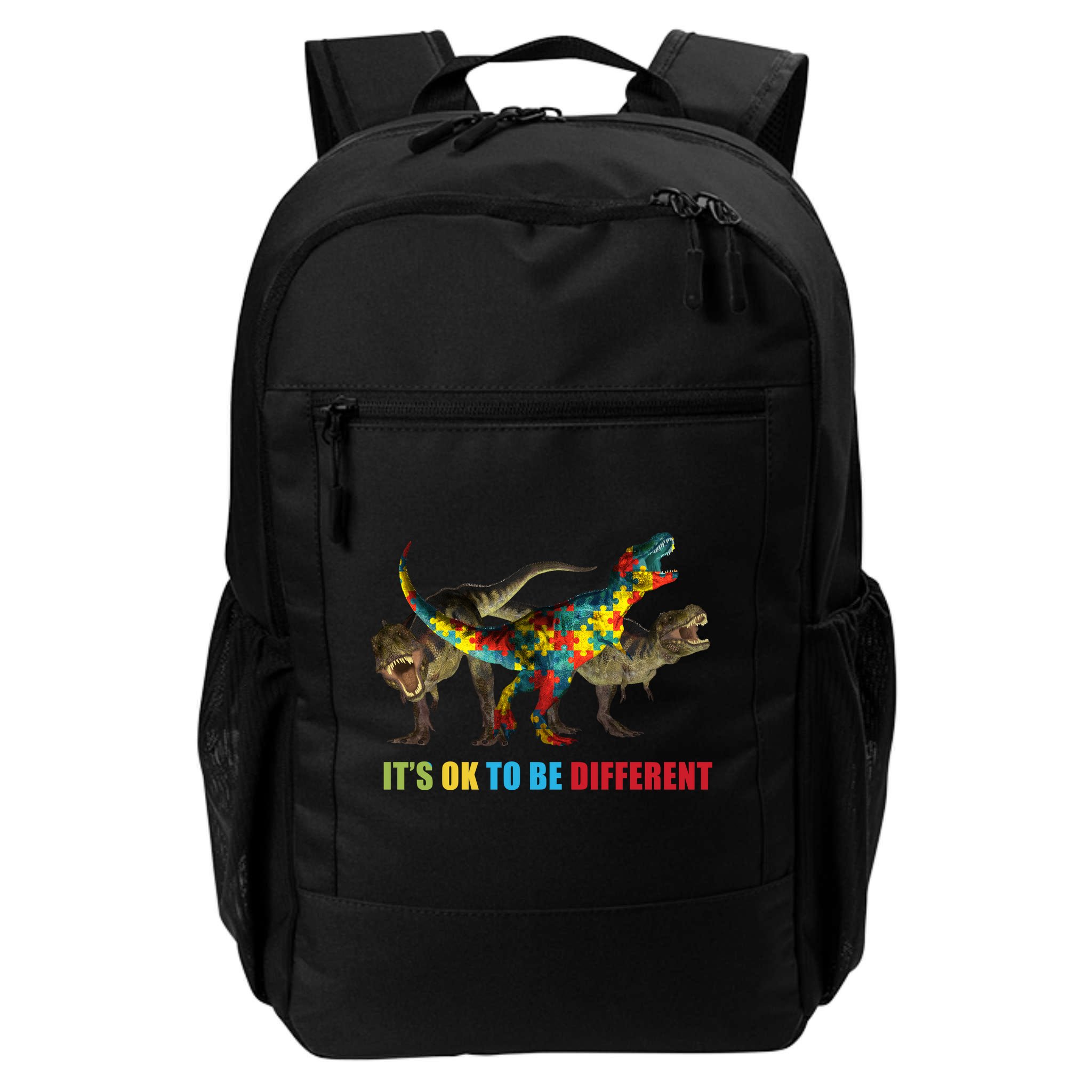 It's Ok To Be Different Dinosaur Autism Awareness Backpack