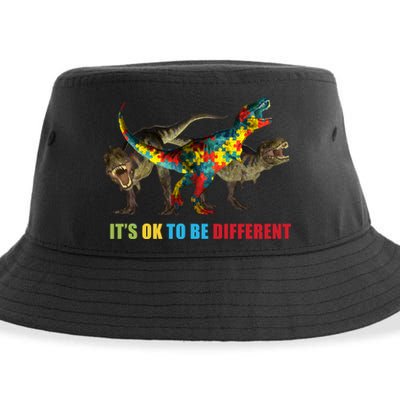 It's Ok To Be Different Dinosaur Autism Awareness Sustainable Bucket Hat
