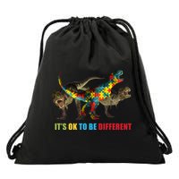 It's Ok To Be Different Dinosaur Autism Awareness Drawstring Bag