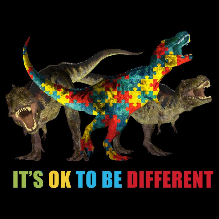 It's Ok To Be Different Dinosaur Autism Awareness Drawstring Bag