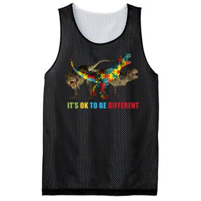 It's Ok To Be Different Dinosaur Autism Awareness Mesh Reversible Basketball Jersey Tank