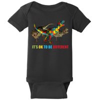 It's Ok To Be Different Dinosaur Autism Awareness Baby Bodysuit