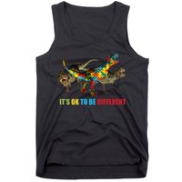 It's Ok To Be Different Dinosaur Autism Awareness Tank Top