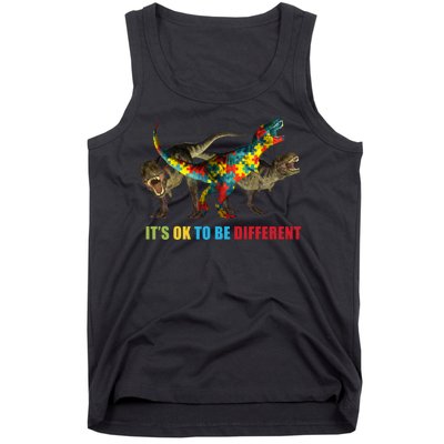 It's Ok To Be Different Dinosaur Autism Awareness Tank Top