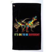 It's Ok To Be Different Dinosaur Autism Awareness Golf Towel