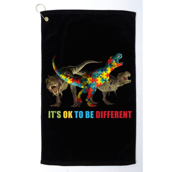 It's Ok To Be Different Dinosaur Autism Awareness Golf Towel