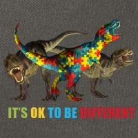 It's Ok To Be Different Dinosaur Autism Awareness Cotton Canvas Backpack