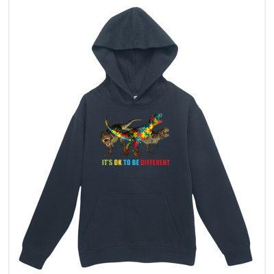 It's Ok To Be Different Dinosaur Autism Awareness Urban Pullover Hoodie