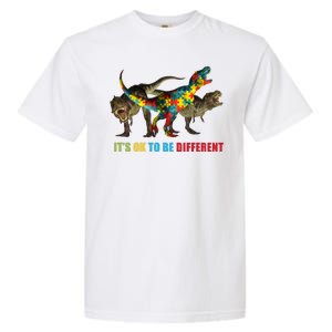 It's Ok To Be Different Dinosaur Autism Awareness Garment-Dyed Heavyweight T-Shirt